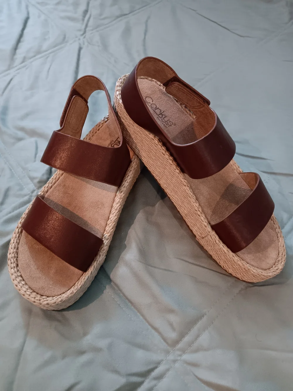 Corkys Brown Platform Slide Sandals